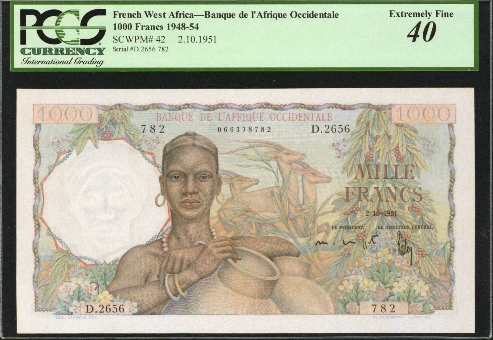 image for: French West Africa  1,000 francs(B126d)