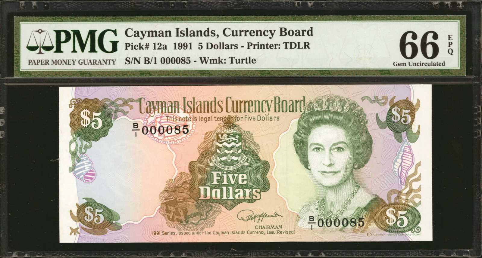 image for: Cayman Islands  5 dollars (B112as)