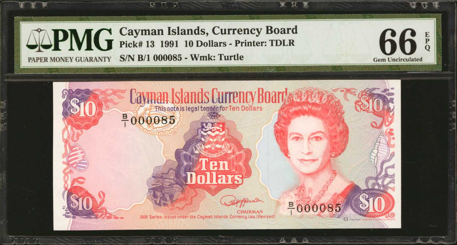 image for: Cayman Islands  10 dollars (B113a)