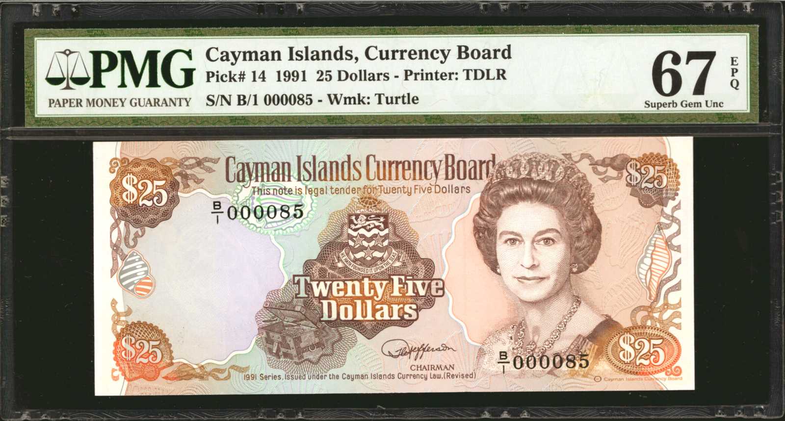 image for: Cayman Islands  5 dollars (B112as)