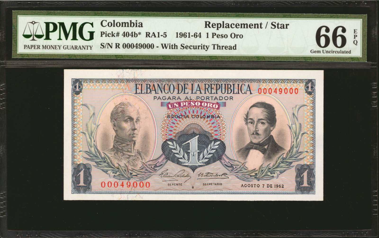 image for: Colombia  1 peso oro(B947c)