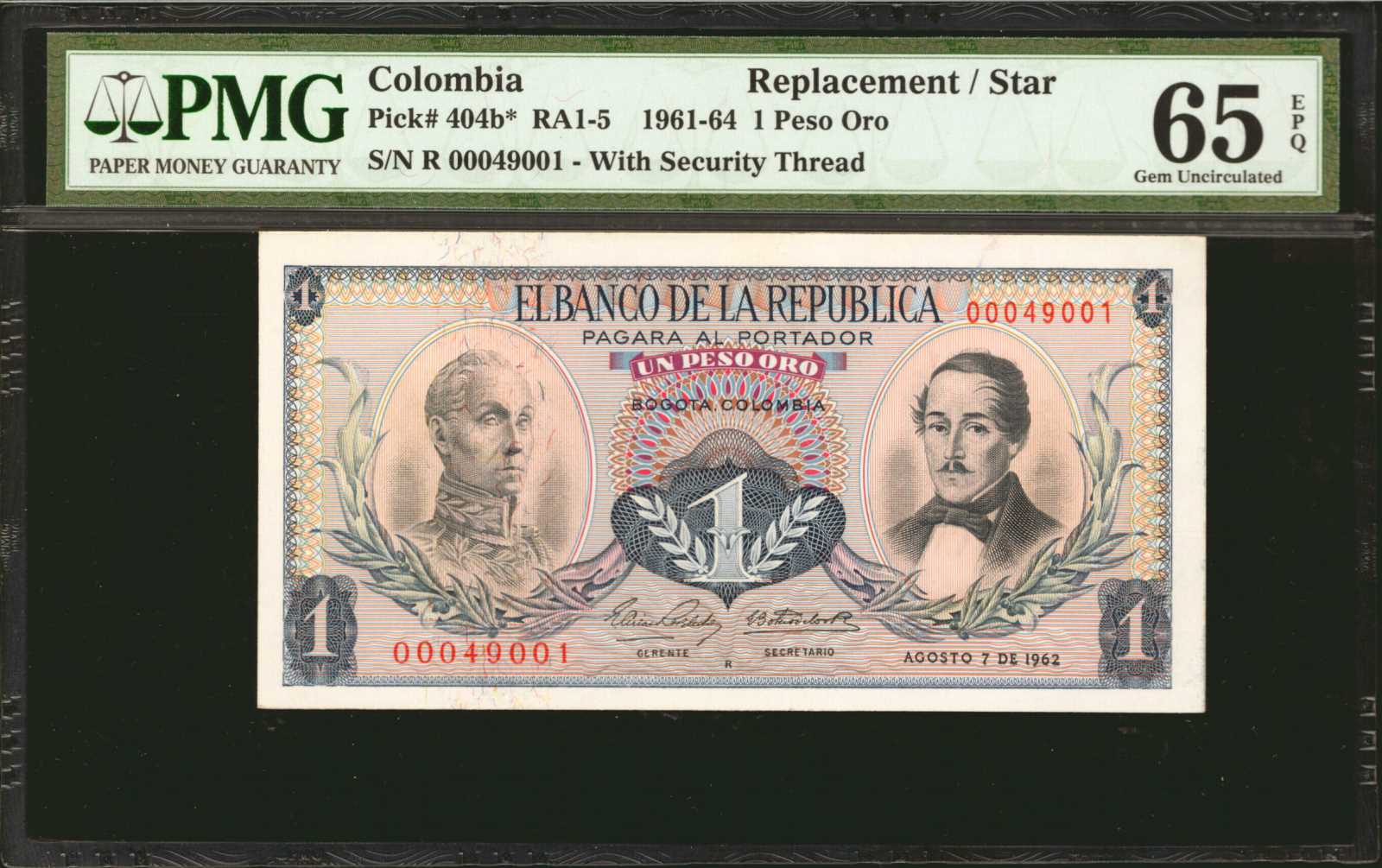 image for: Colombia  1 peso oro(B947k)