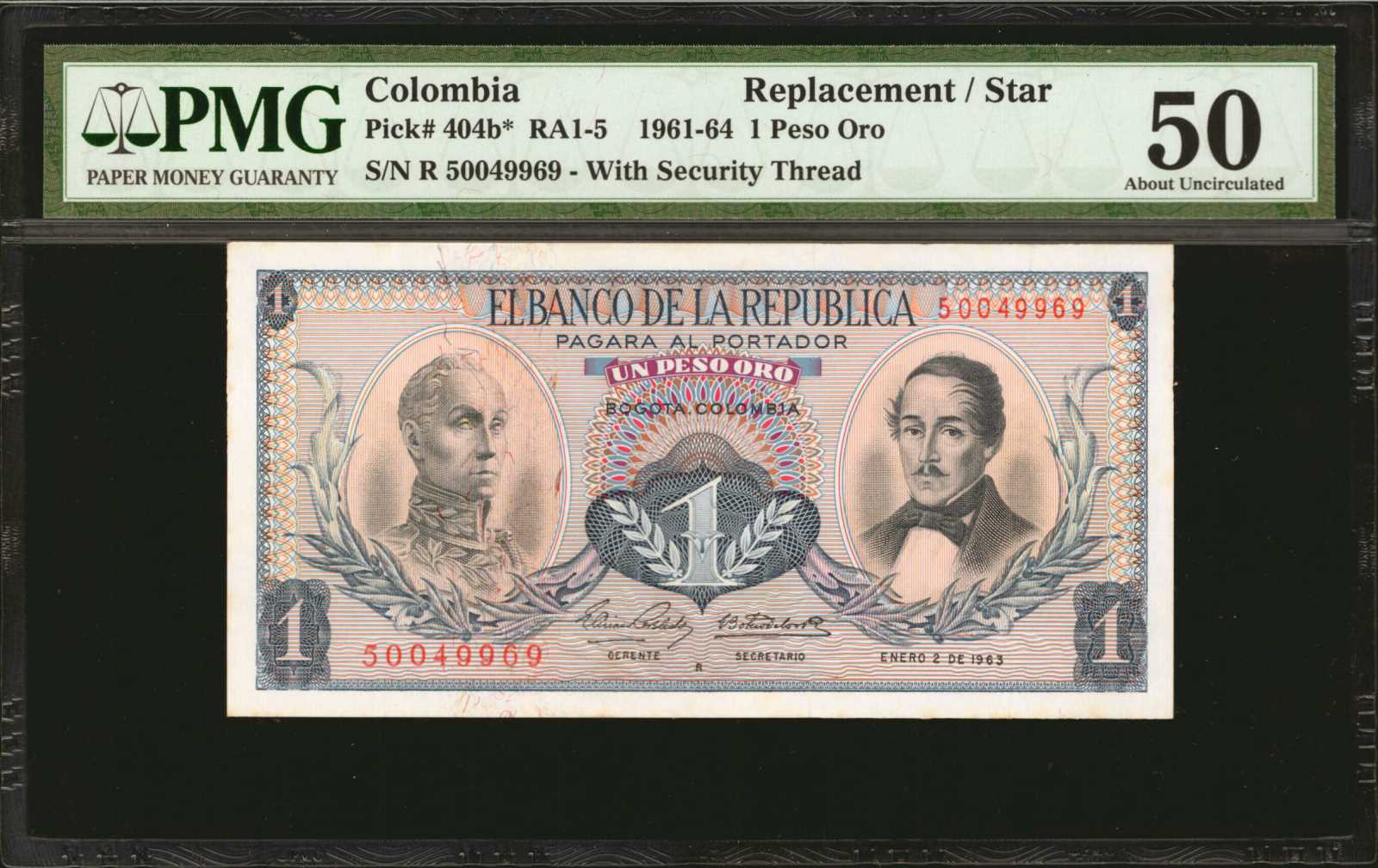 image for: Colombia  1 peso oro(B947z)