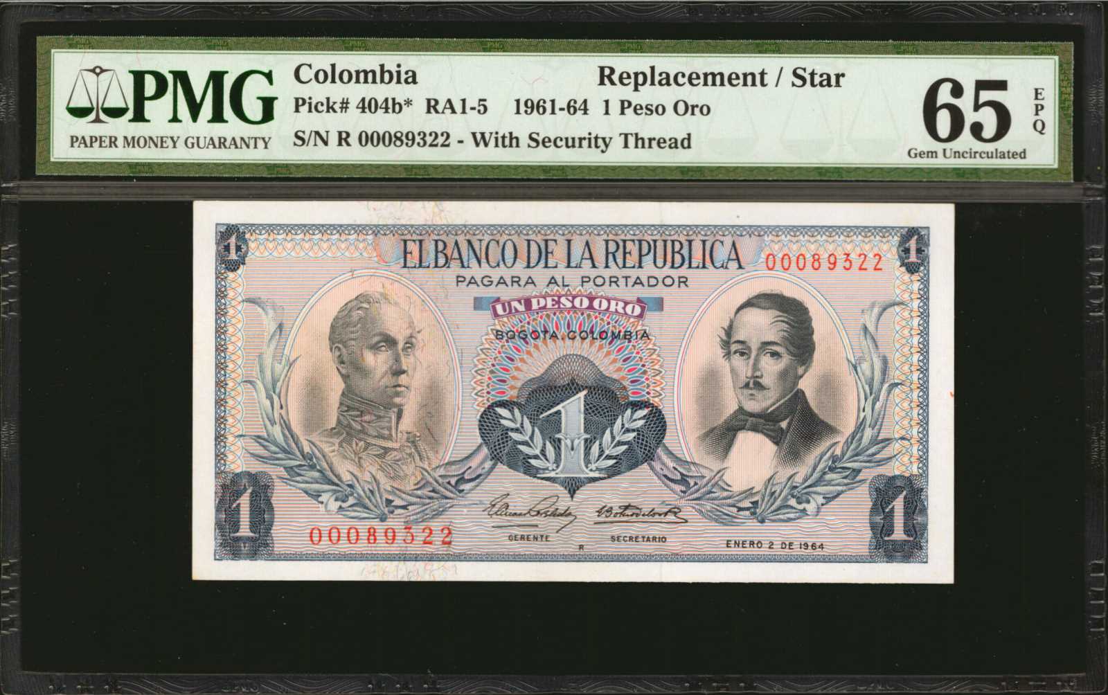 image for: Colombia  1 peso oro(B947i)