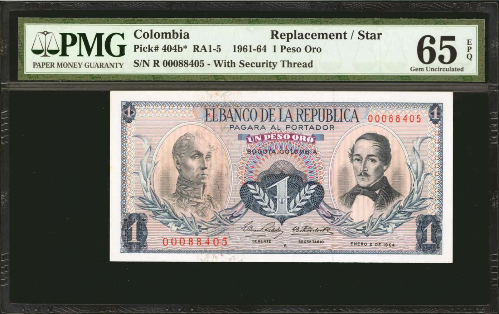 image for: Colombia  1 peso oro(B947z)