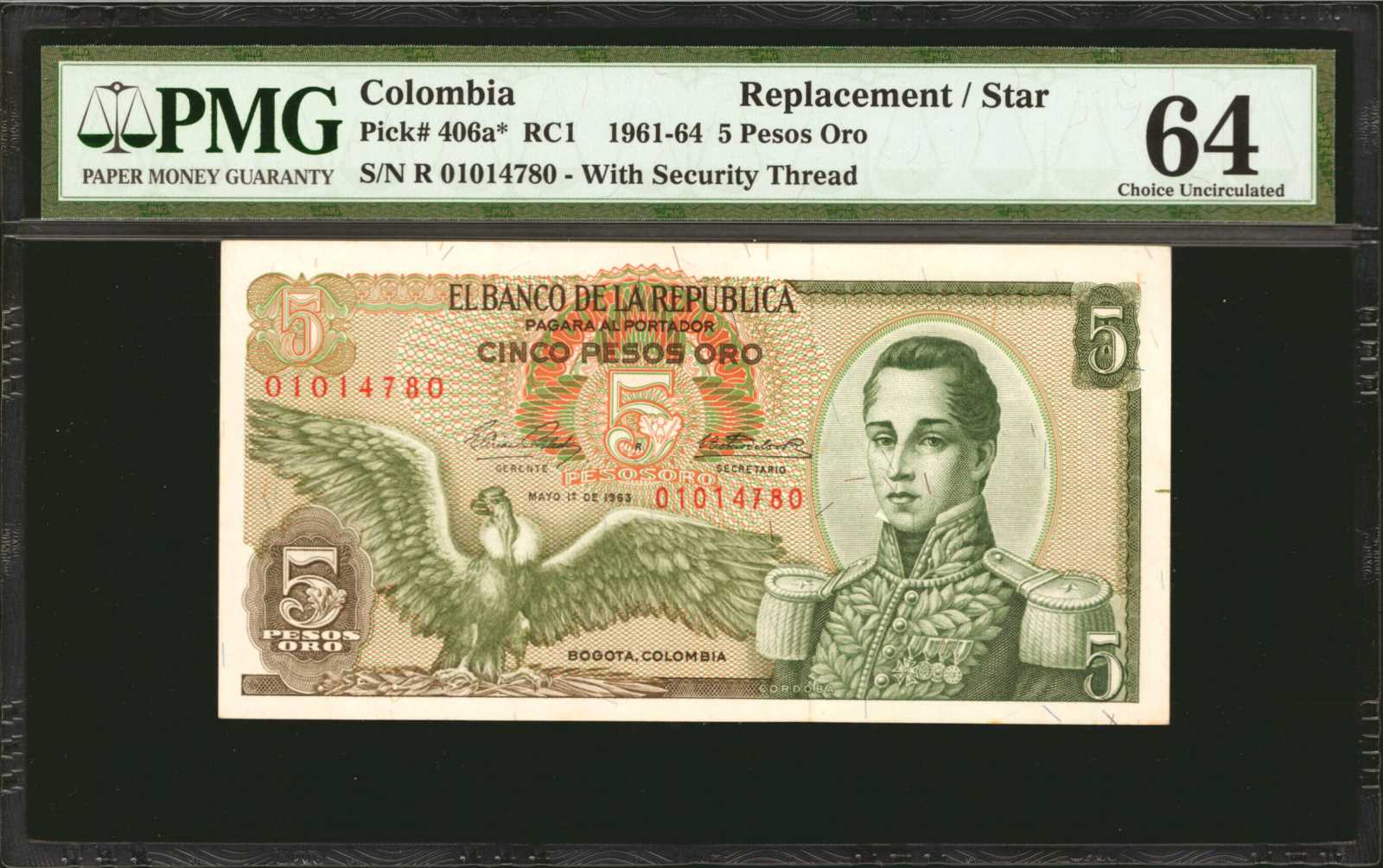 image for: Colombia  5 pesos oro(B949pz)