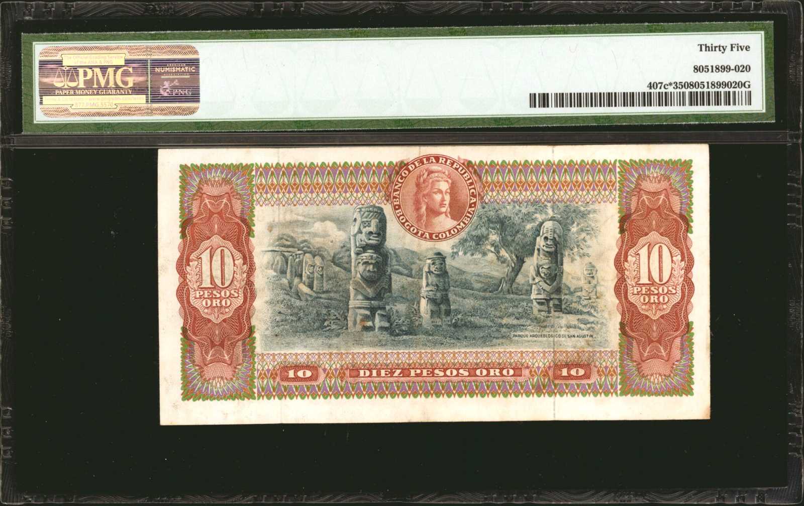 image for: Colombia  10 pesos oro(B950c)