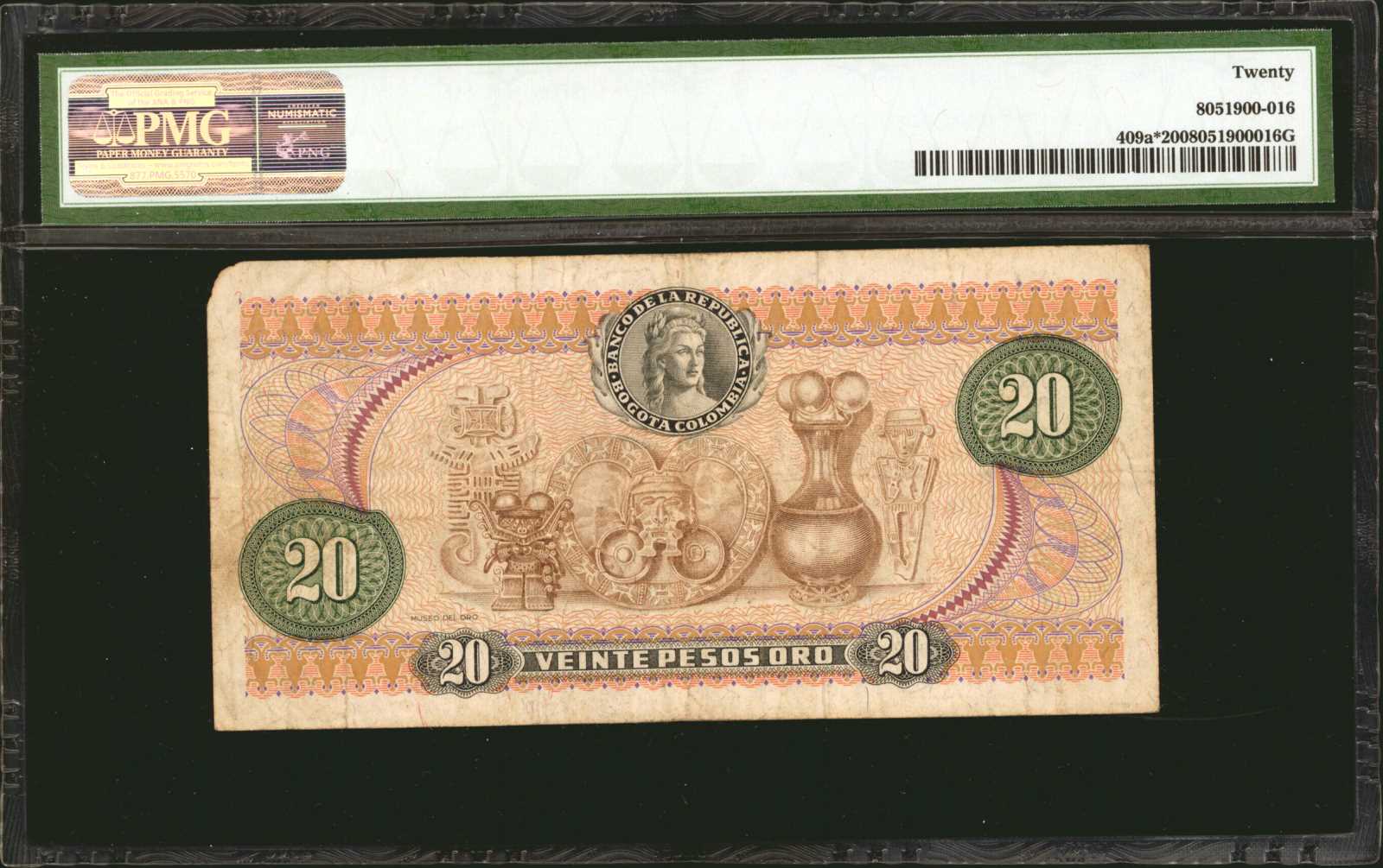 image for: Colombia  20 pesos oro(B951f)