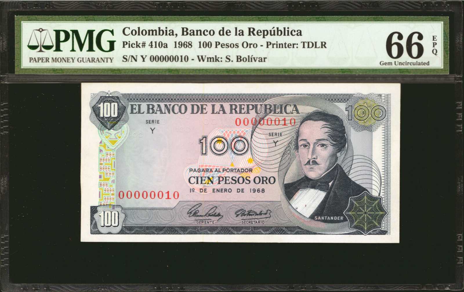 image for: Colombia  100 pesos oro(B955bs1)