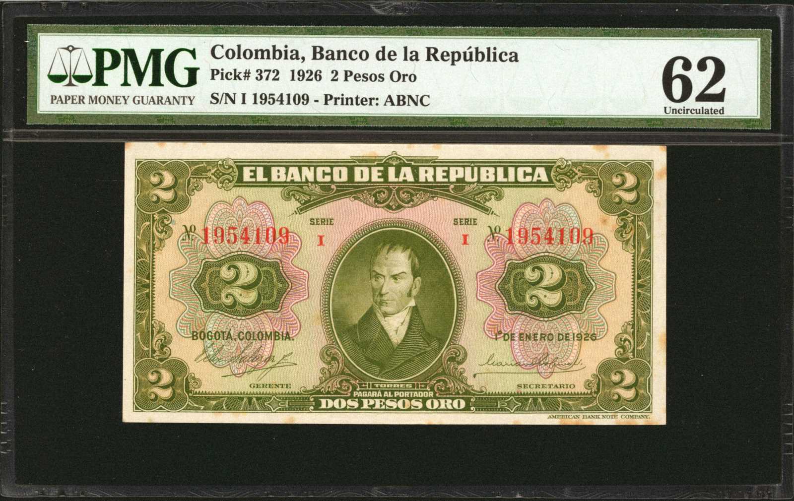 image for: Colombia  2 pesos oro(B913as)