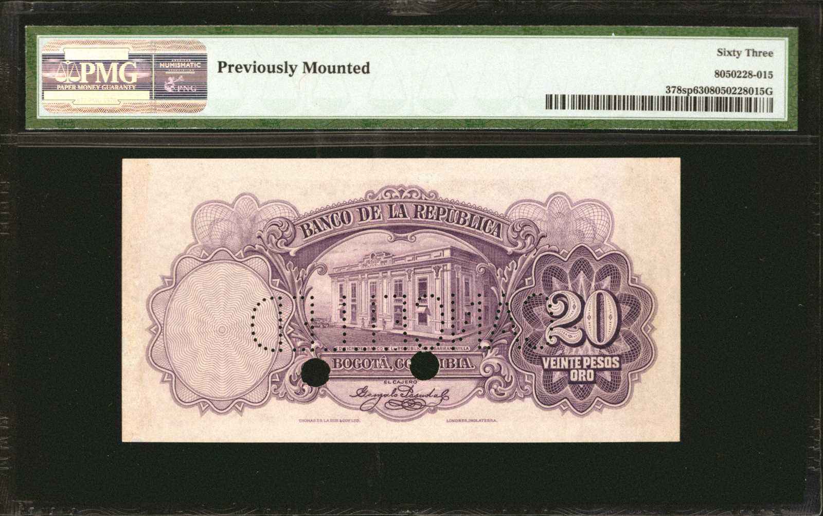 image for: Colombia  20 pesos oro(B920ap)