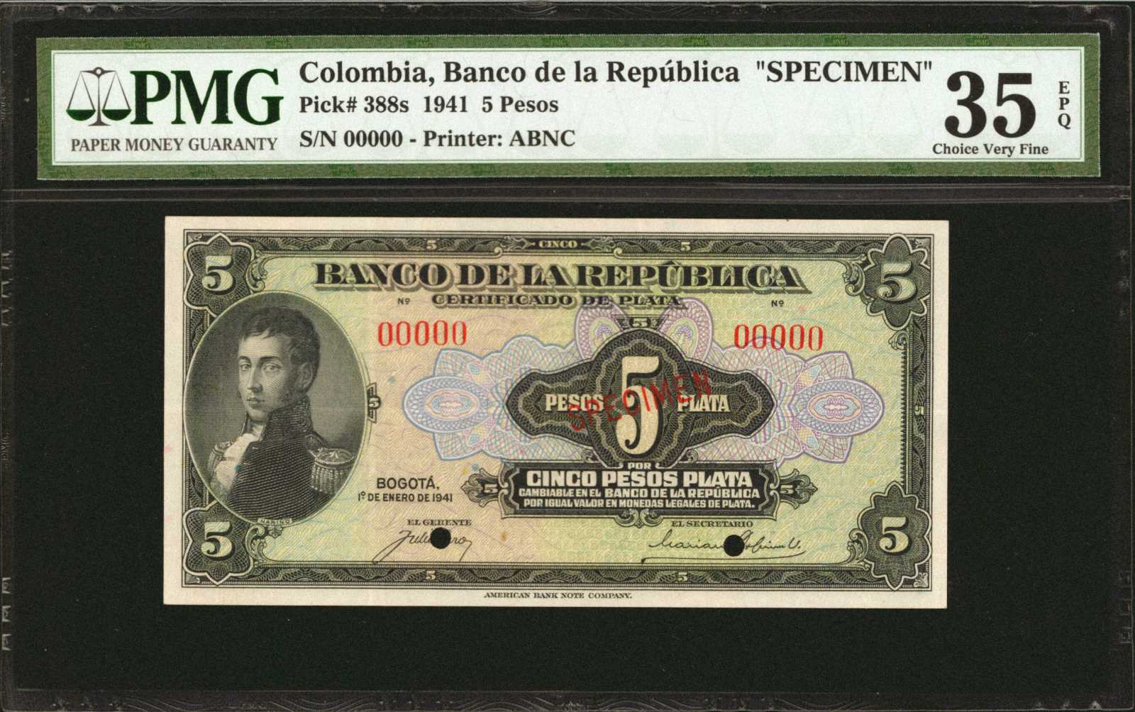 image for: Colombia  5 pesos plata(B936a)