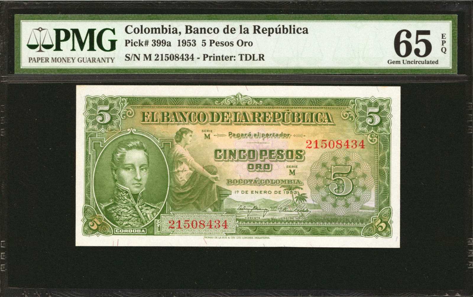 image for: Colombia  5 pesos oro(B939as2)