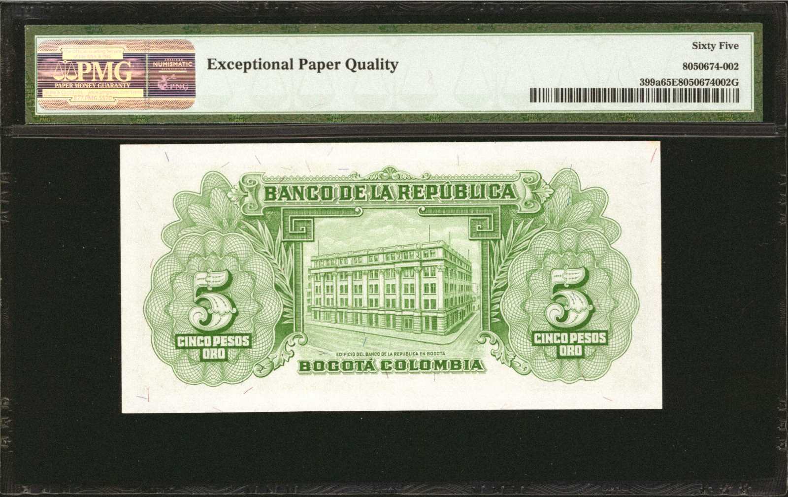 image for: Colombia  5 pesos oro(B939as4)