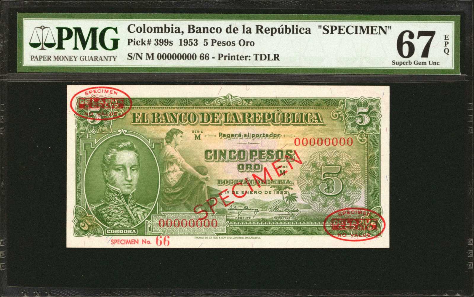 image for: Colombia  5 pesos oro(B939as4)