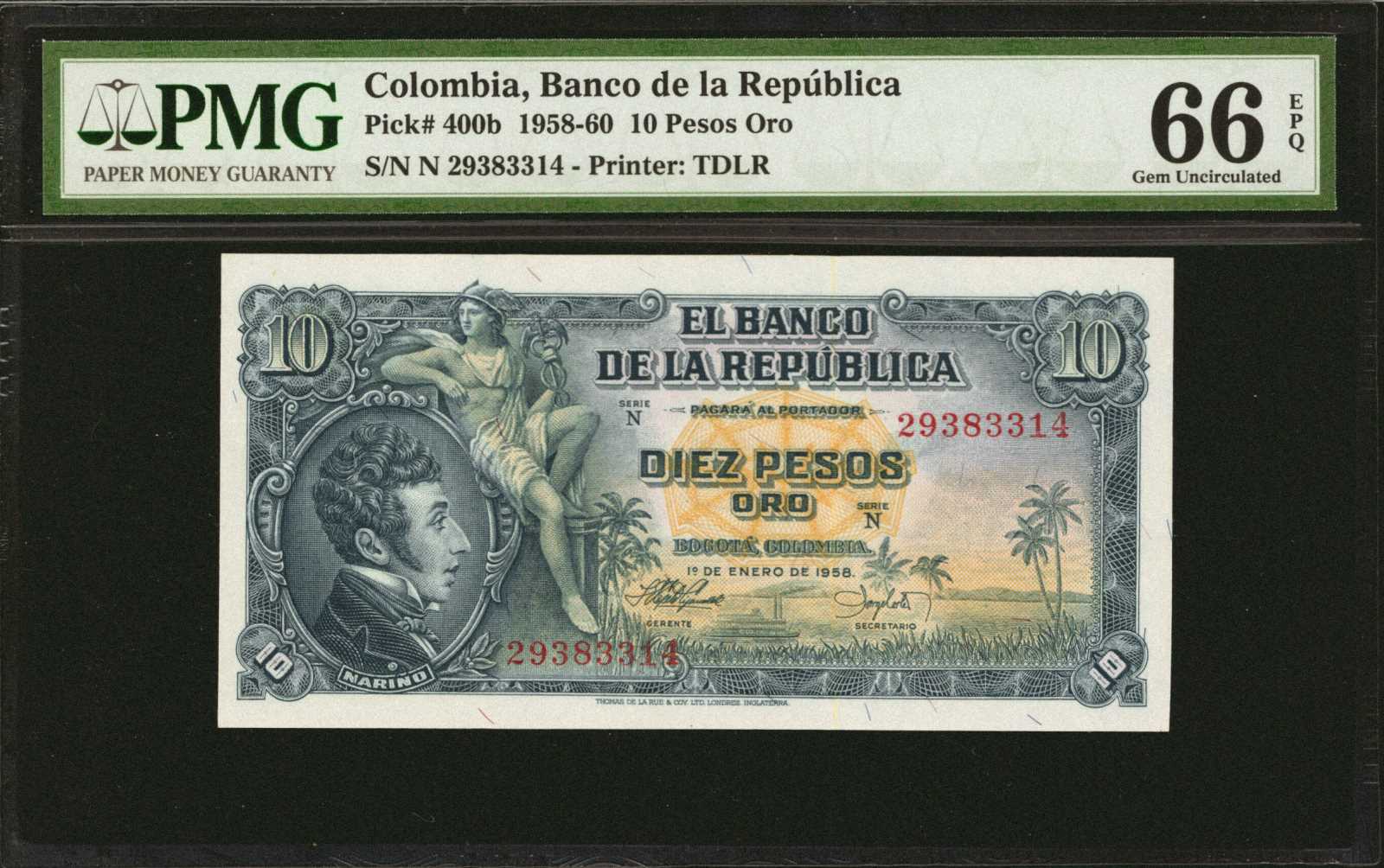 image for: Colombia  10 pesos oro(B941bs2)
