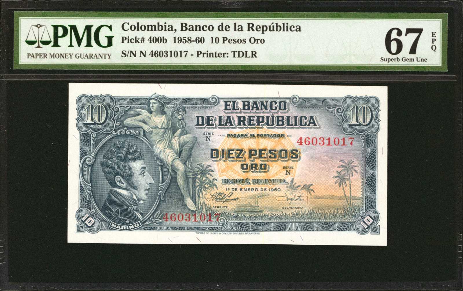 image for: Colombia  10 pesos oro(B941bs1)