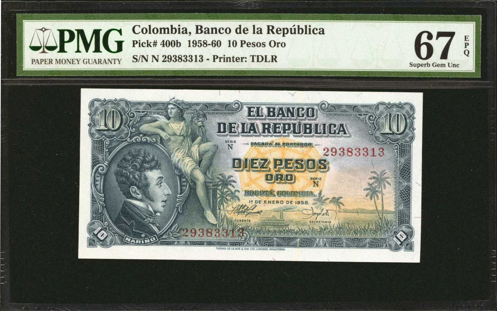 image for: Colombia  10 pesos oro(B941c)
