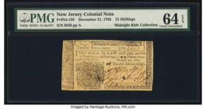 image for: New Jersey December 31, 1763 12s PMG Choice Uncirculated 64 EPQ....