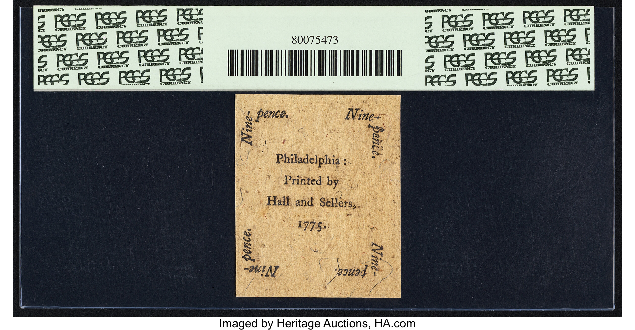 image for: Pennsylvania October 25, 1775 9d PCGS Gem New 65PPQ....