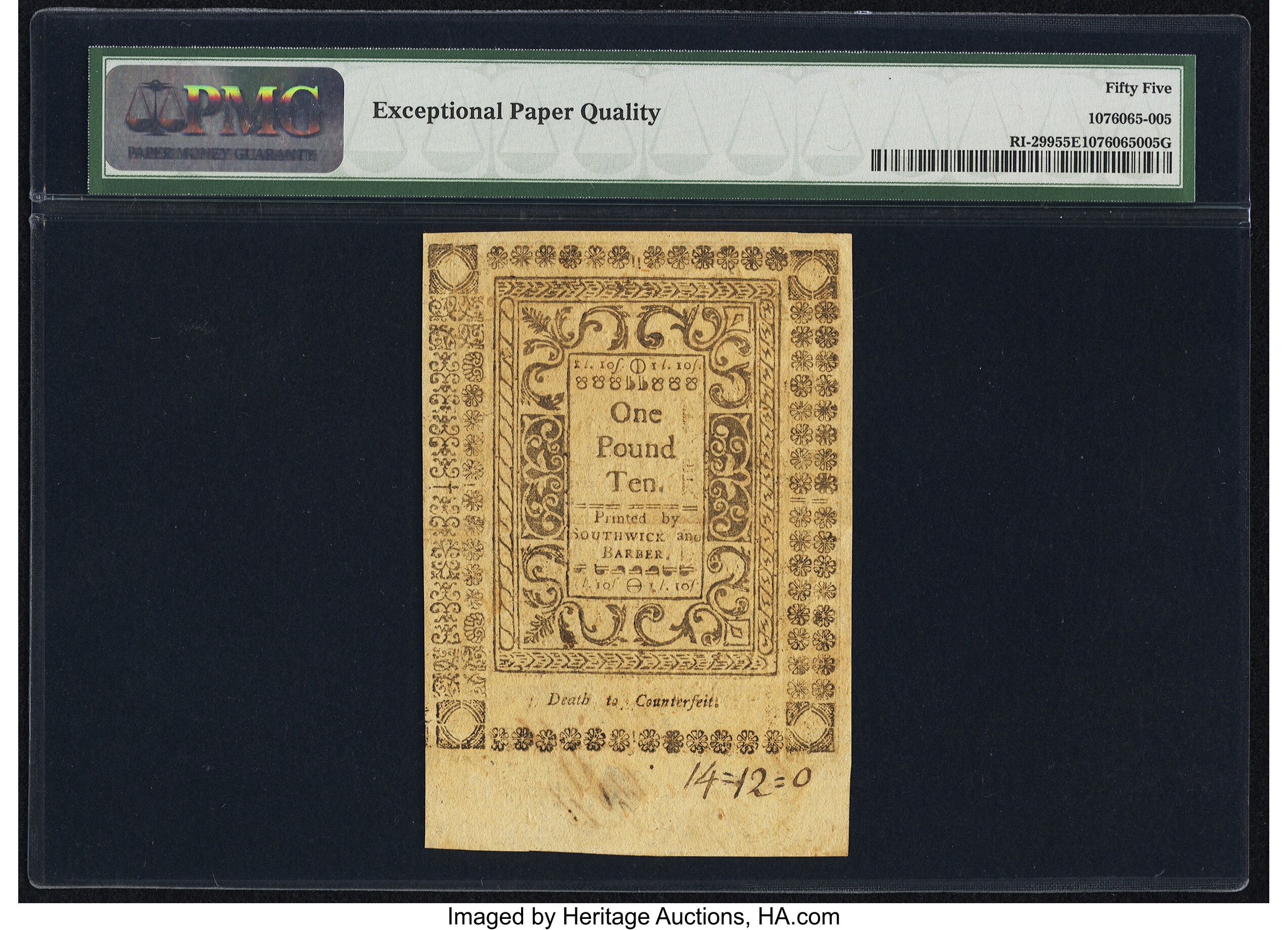 image for: Rhode Island May 1786 30s PMG About Uncirculated 55 EPQ....