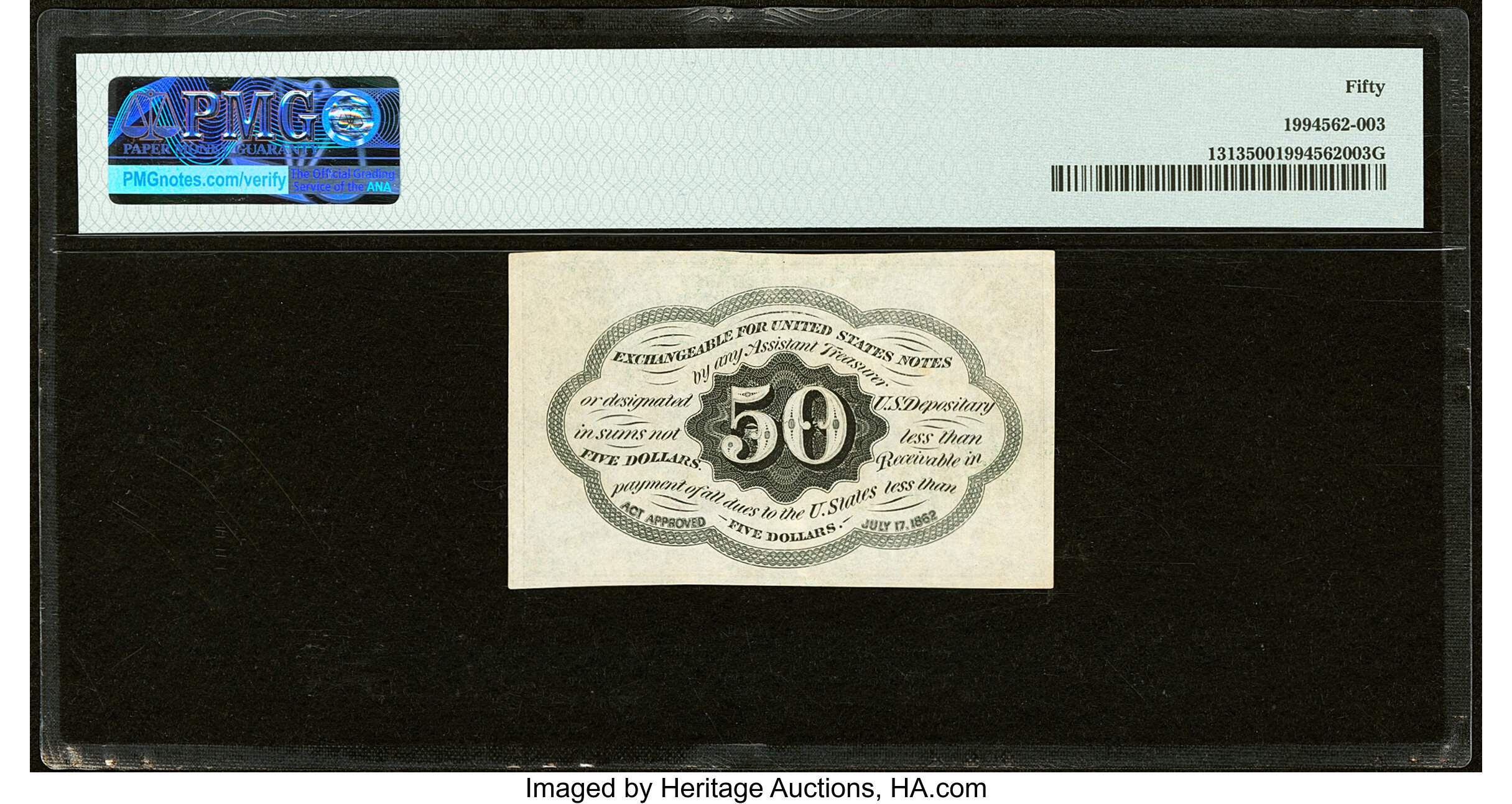image for: Fr. 1313 50¢ First Issue PMG About Uncirculated 50....