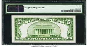 image for: Fr. 1526 $5 1928A Legal Tender Note. PMG Gem Uncirculated 65 EPQ....