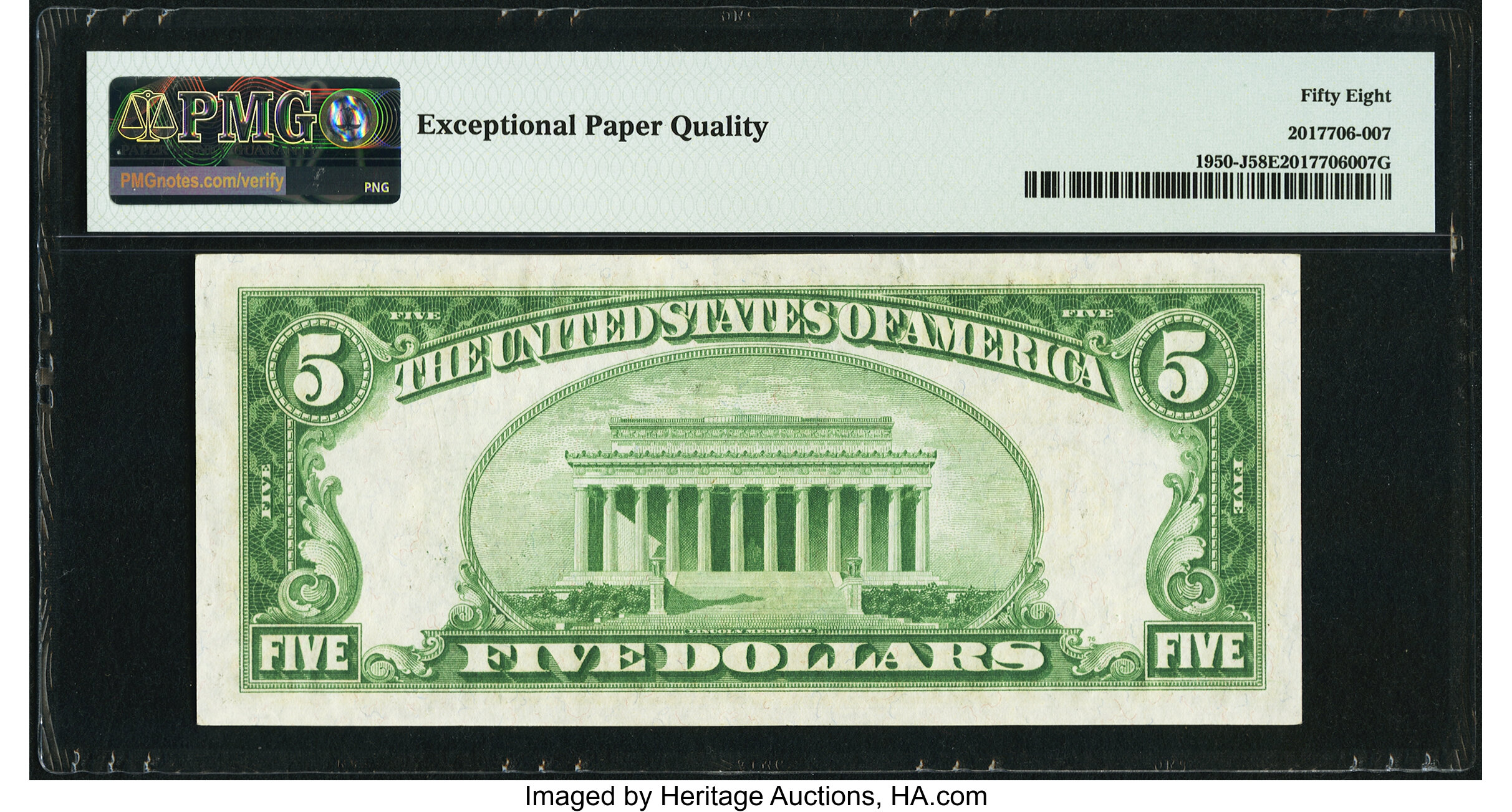 image for: Fr. 1950-J $5 1928 Federal Reserve Note. PMG Choice About Unc 58 EPQ....