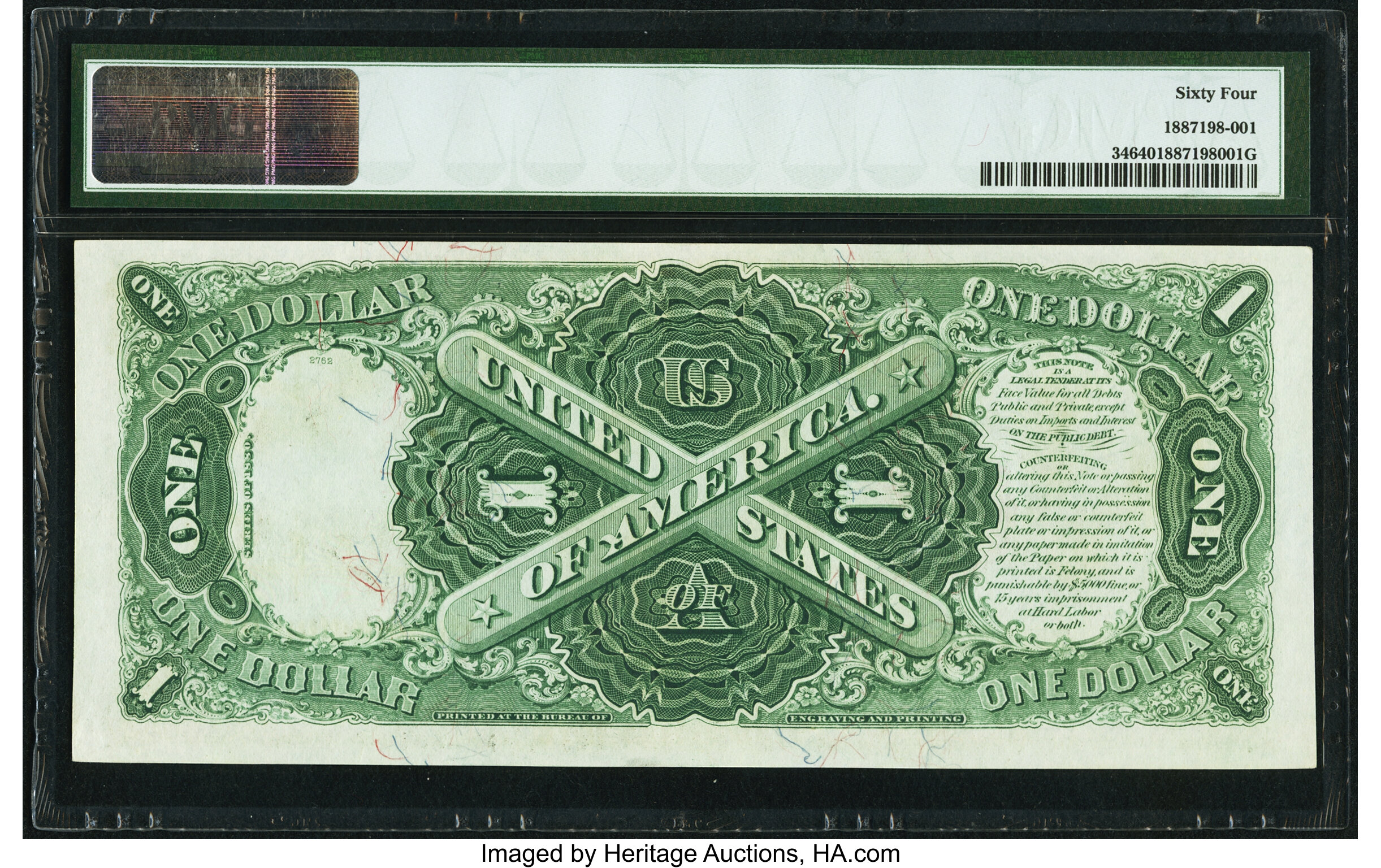 image for: Fr. 34 $1 1880 Legal Tender PMG Choice Uncirculated 64....