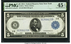 image for: Fr. 851a $5 1914 Federal Reserve Note PMG Choice Extremely Fine 45 EPQ....
