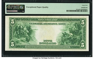 image for: Fr. 851a $5 1914 Federal Reserve Note PMG Choice Extremely Fine 45 EPQ....
