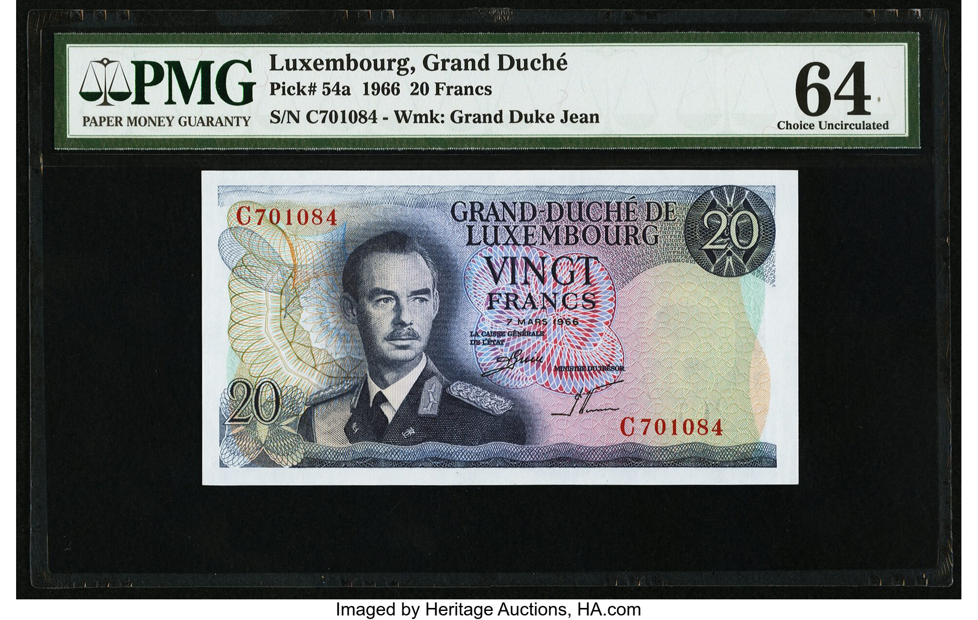 image for: Luxembourg  20 francs (B339a)
