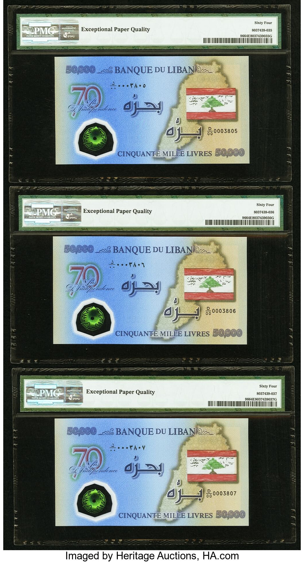 image for: Lebanon  50,000 livres (pounds) (B538a)
