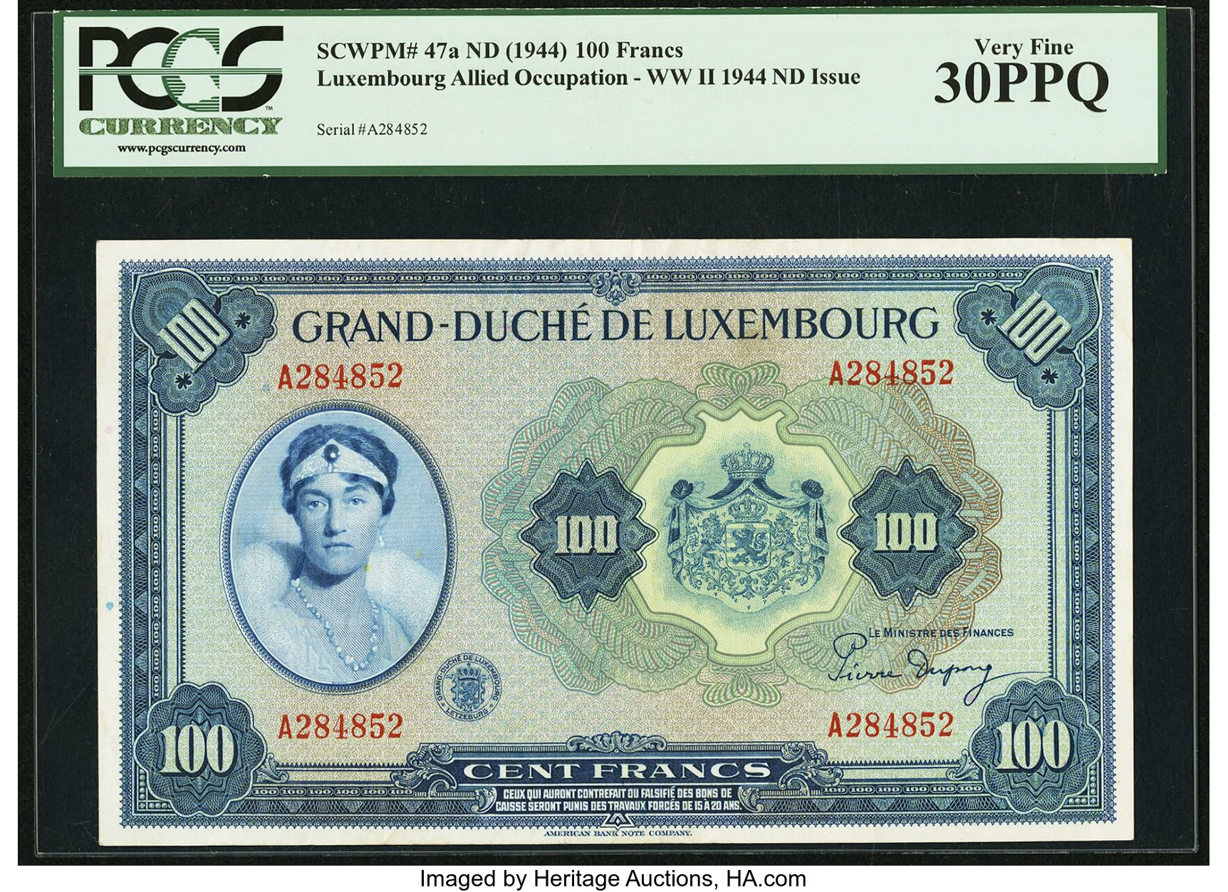 image for: Luxembourg  100 francs / frang (B330a)