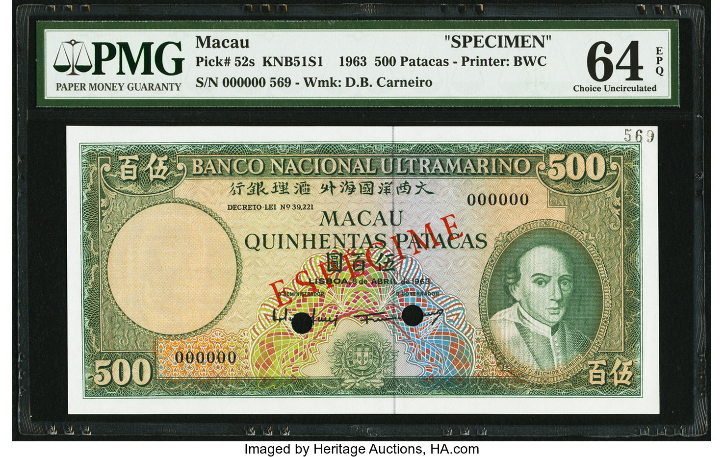 image for: Macau  500 patacas (B053as2)