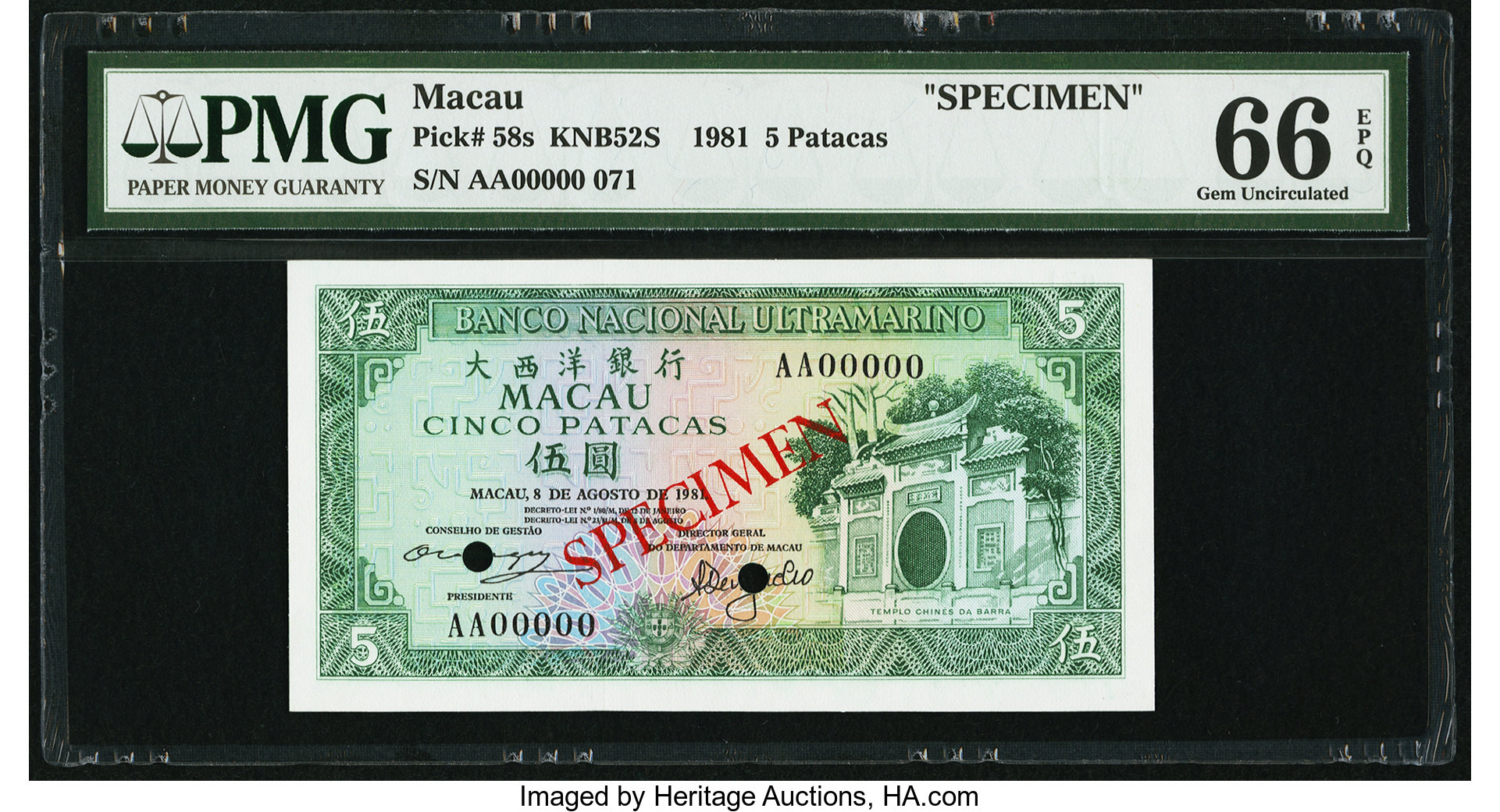 image for: Macau  5 patacas (B055as)