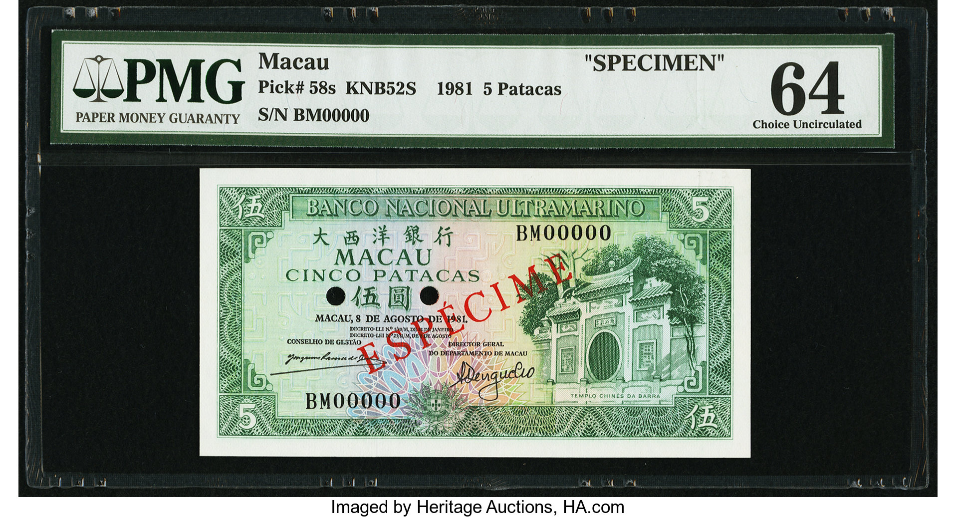 image for: Macau  5 patacas (B055as)