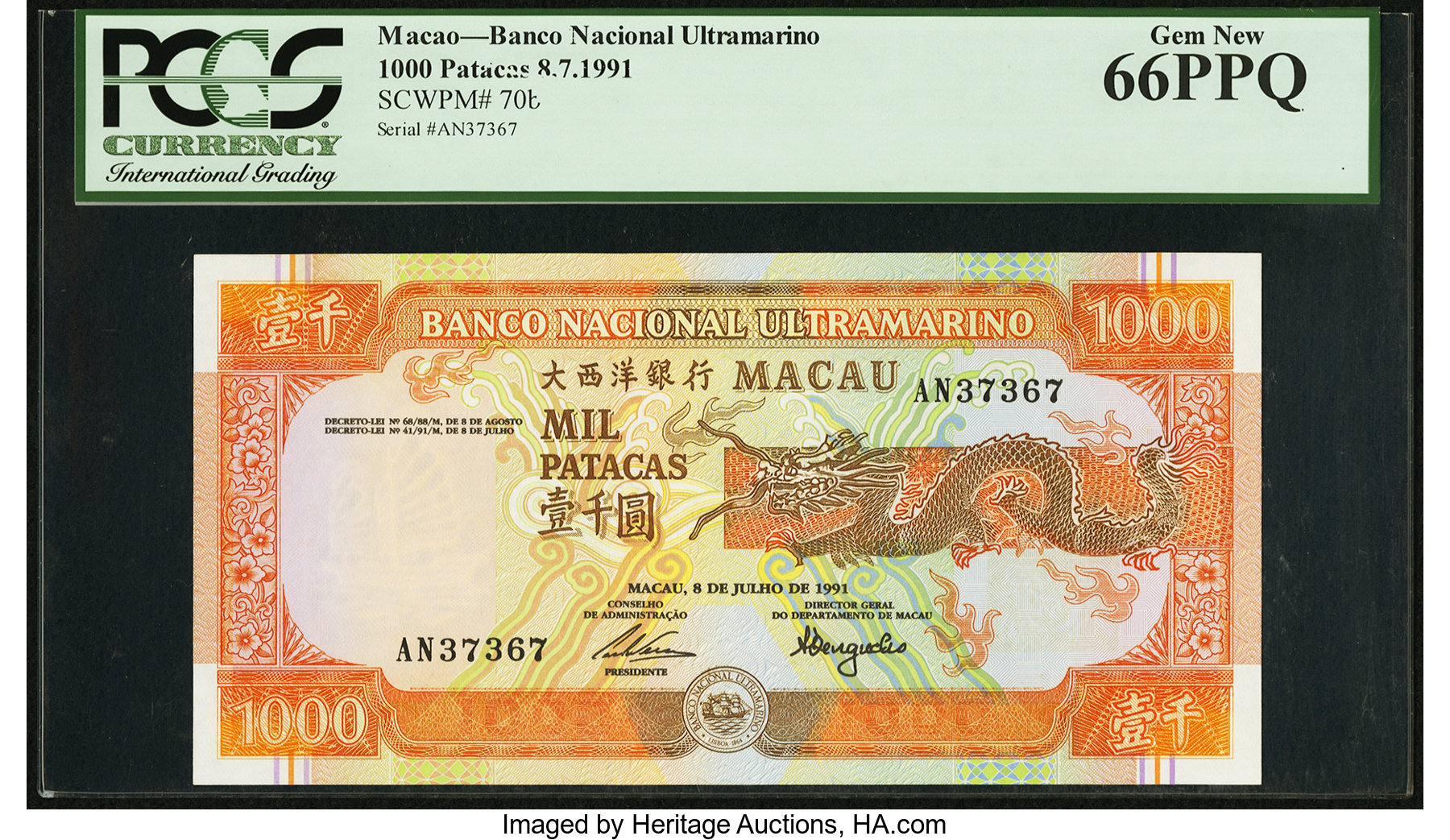 image for: Macau  1,000 patacas (B067b)