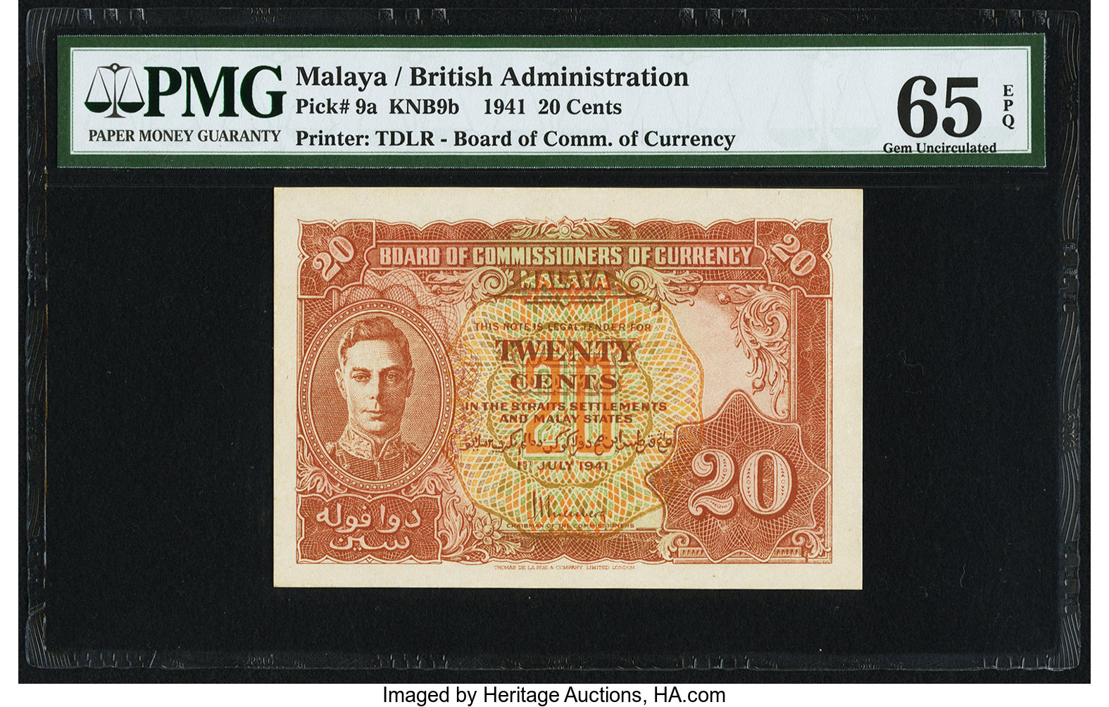 image for: Malaya  20 cents(B110bs1)