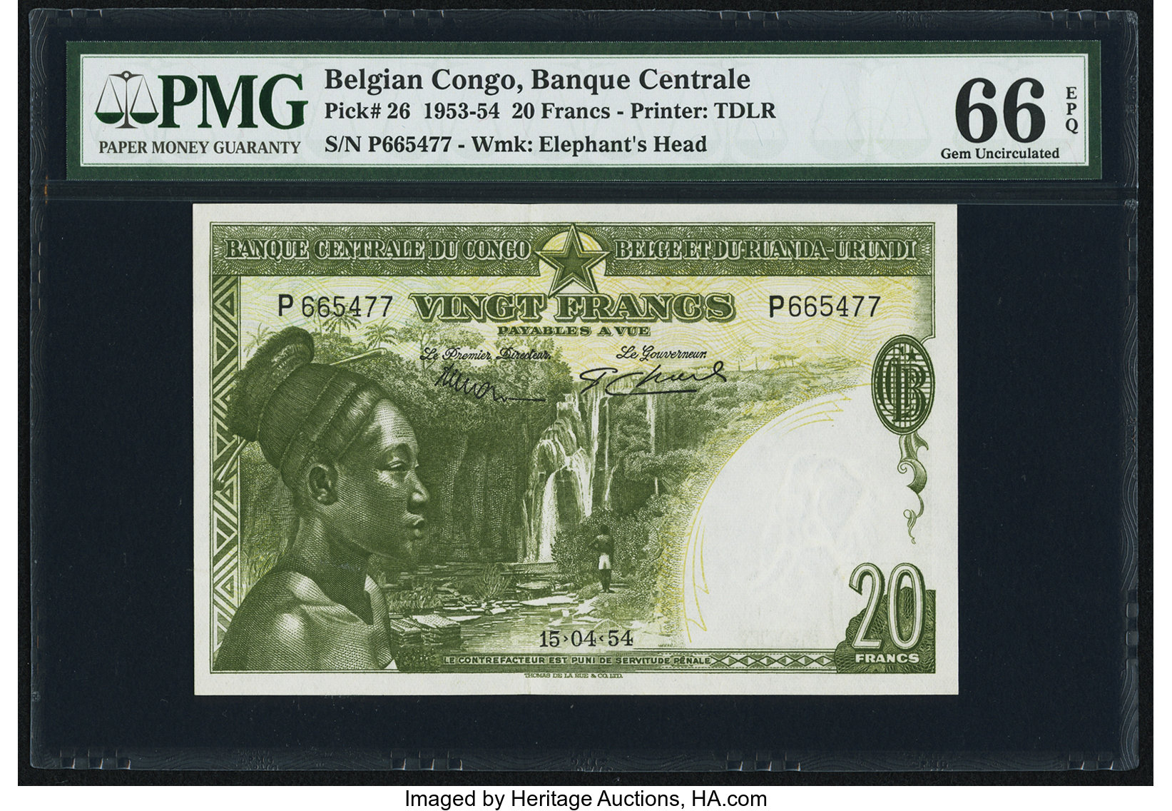 image for: Belgian Congo  20 francs(B306a)