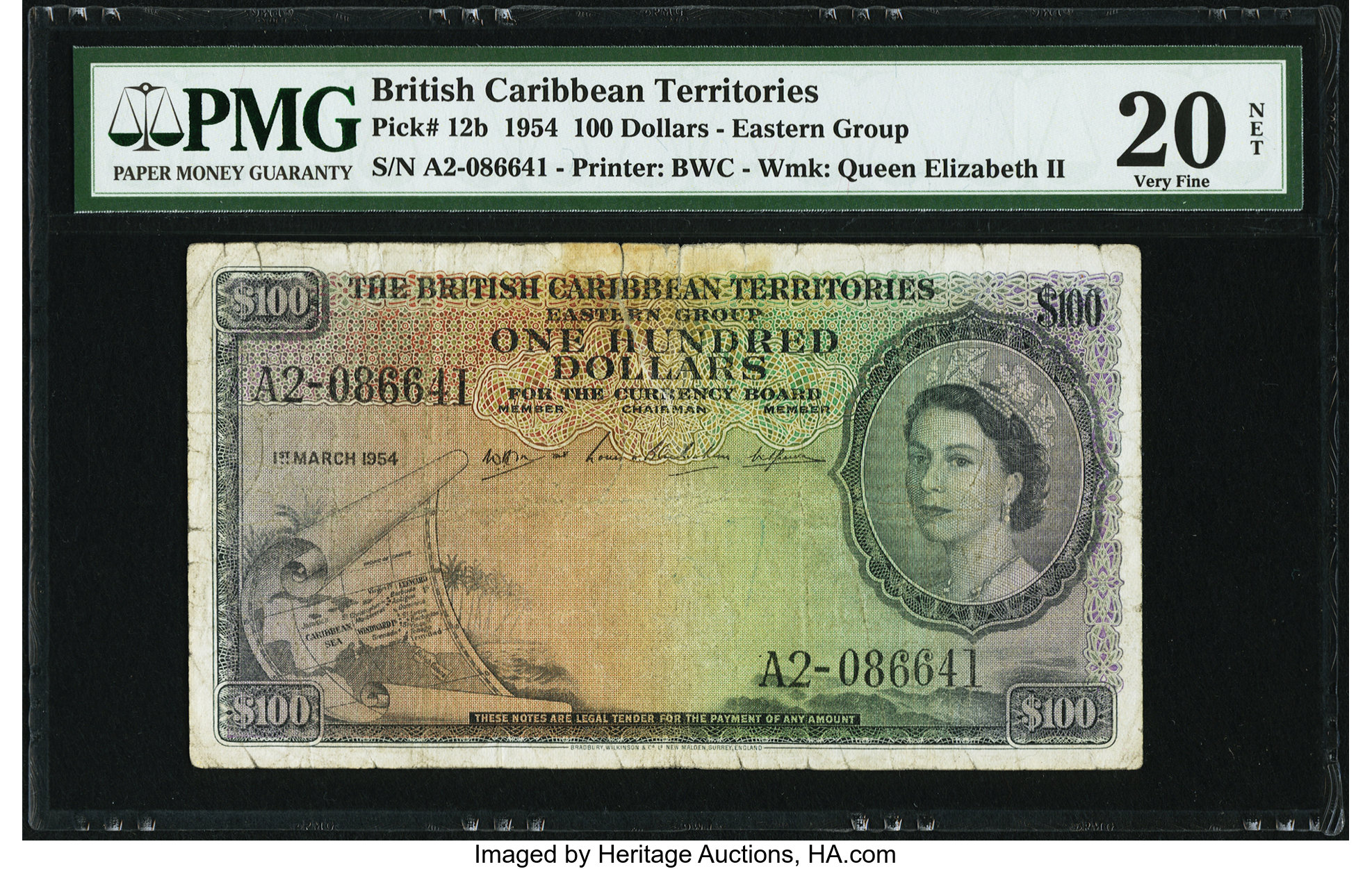 image for: British Caribbean Territories  100 dollars(B112t)