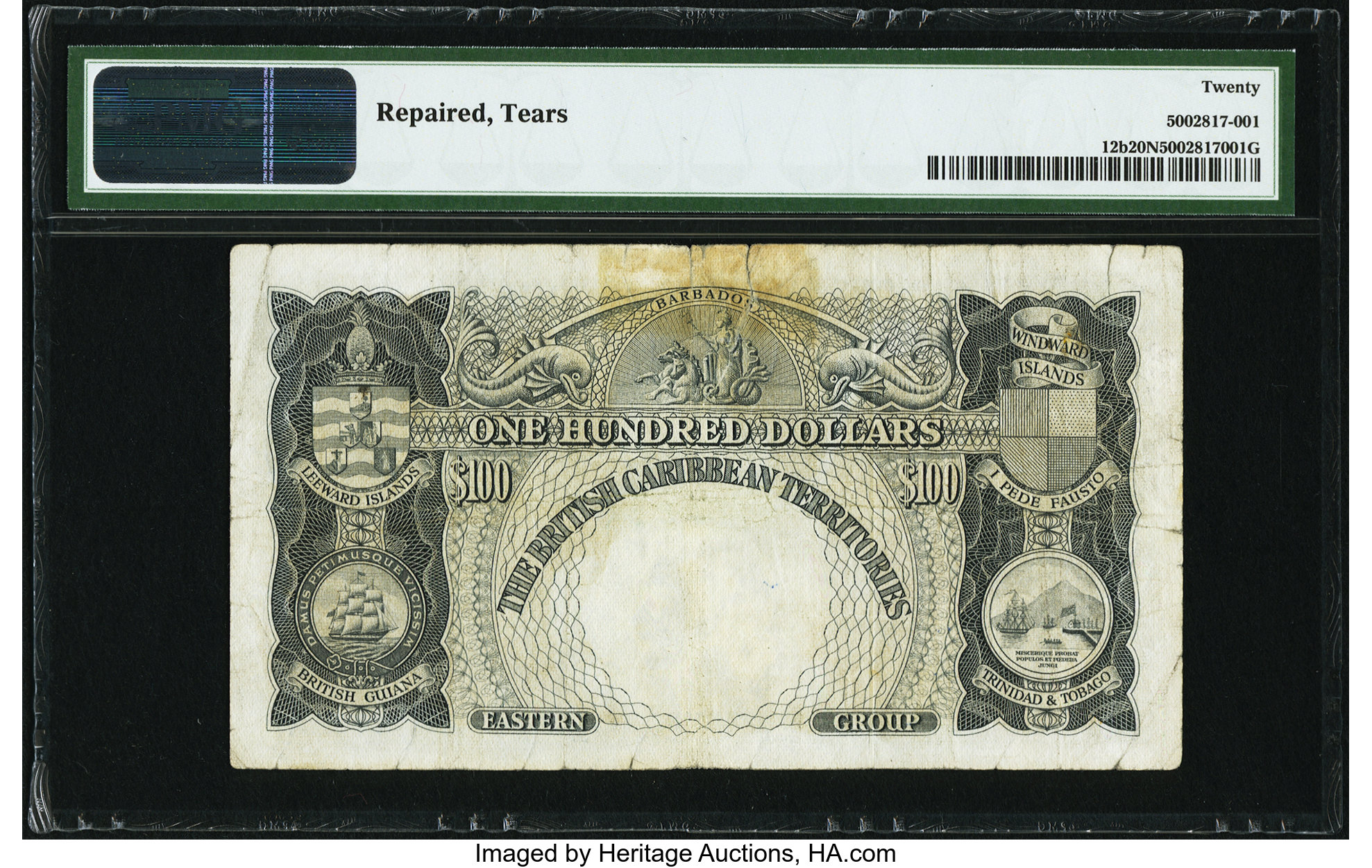 image for: British Caribbean Territories  100 dollars(B112d)