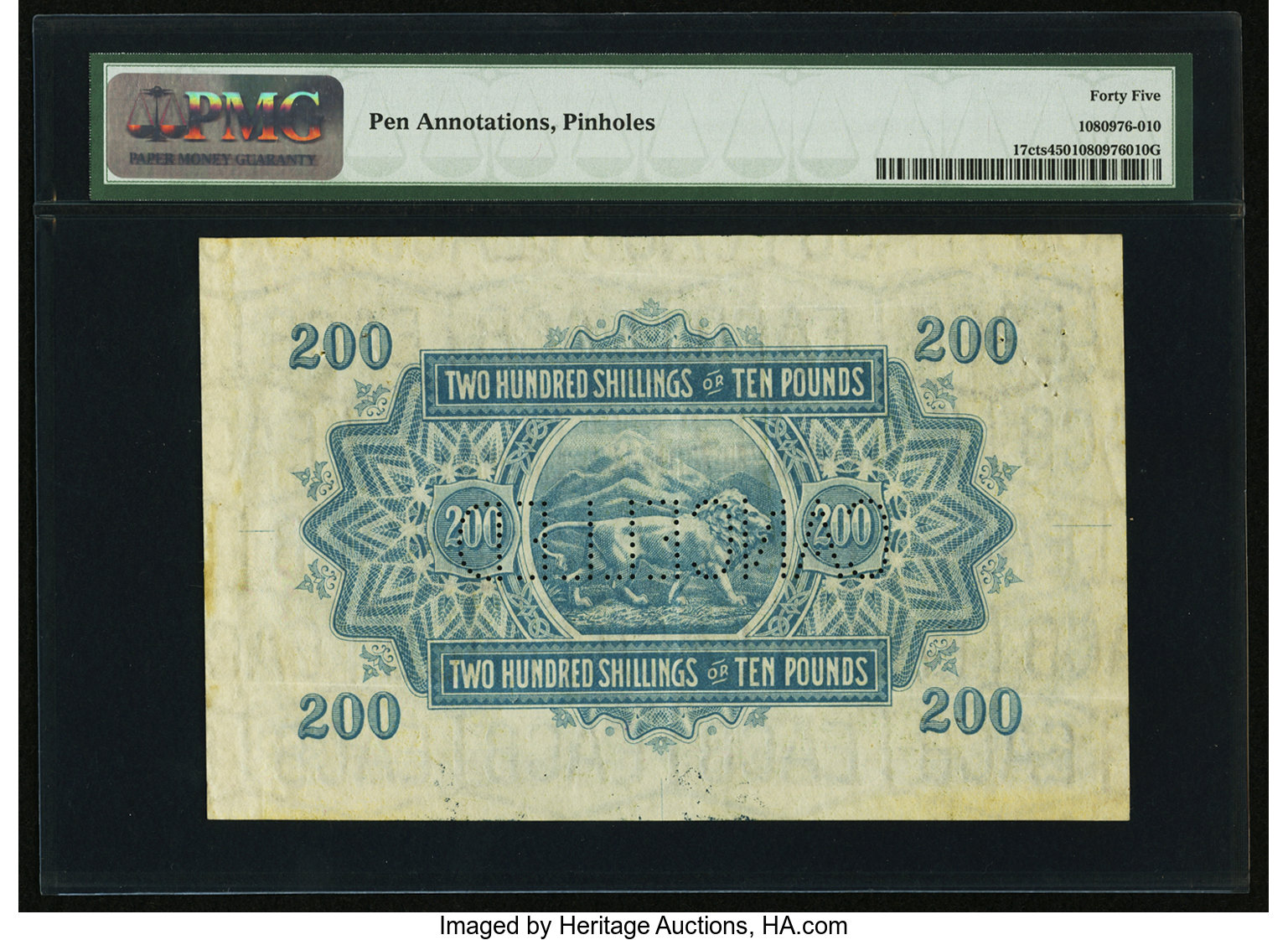 image for: East Africa  200 shillings = 10 pounds(B213as1)
