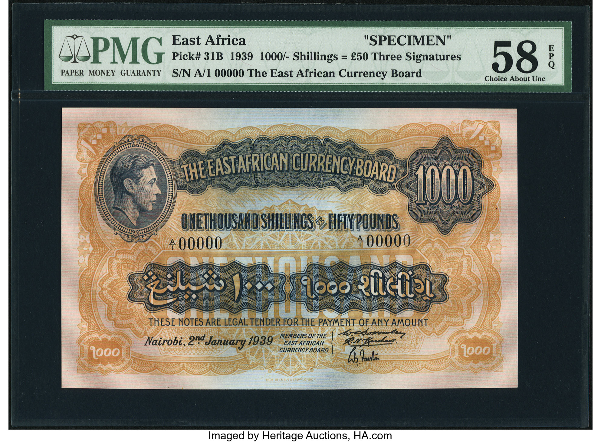 image for: East Africa  100 shillings = 5 pounds(B220a)