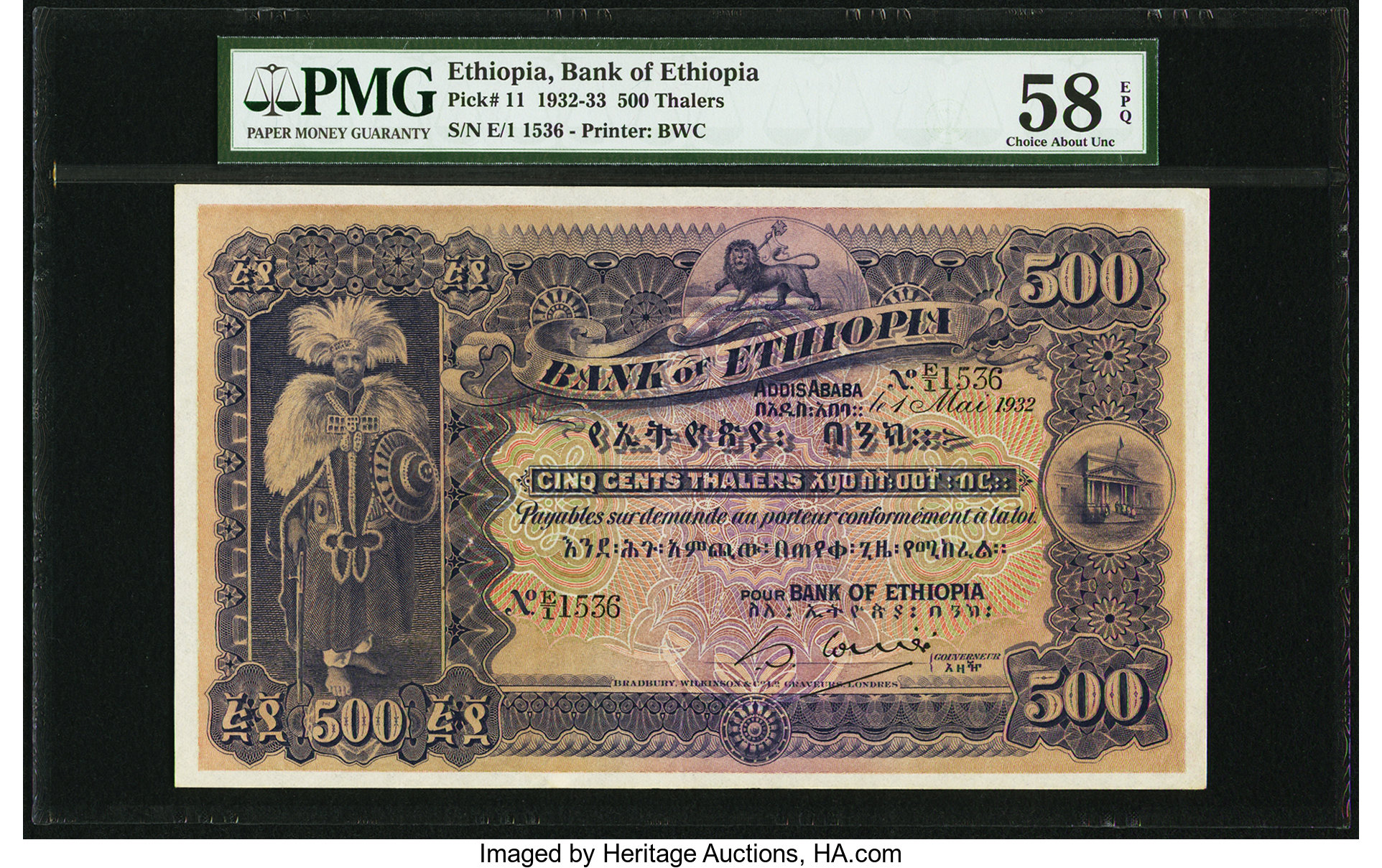 image for: Ethiopia  500 thalers(B106a)