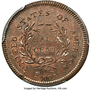 image for: 1796 No Pole 1/2c MS RB (1031)