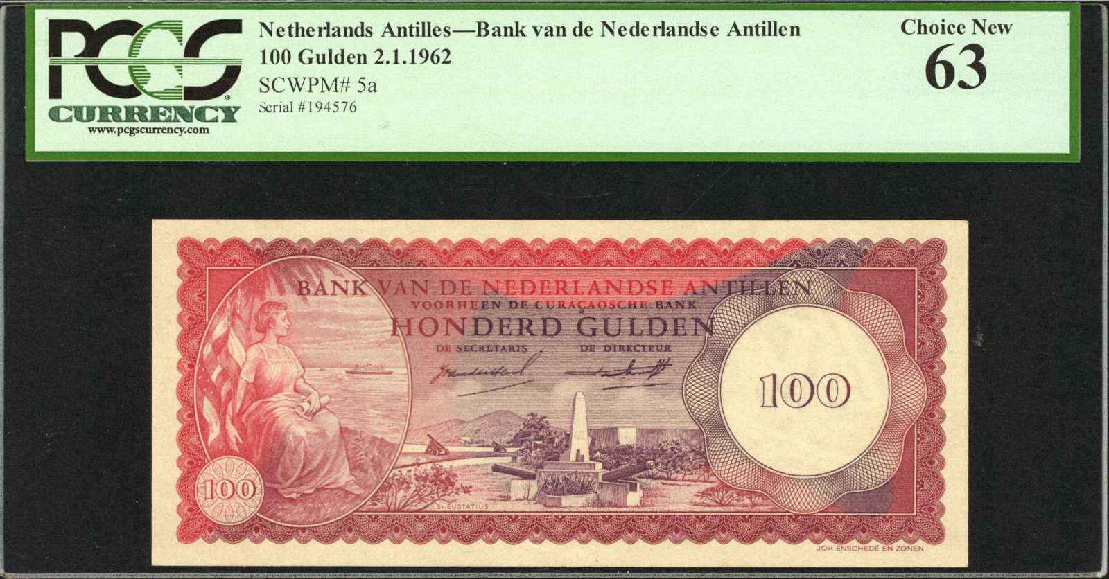 image for: Netherlands Antilles  100 gulden (guilders) (B205as)