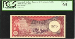 image for: Netherlands Antilles 100 gulden (guilders) (B205a)