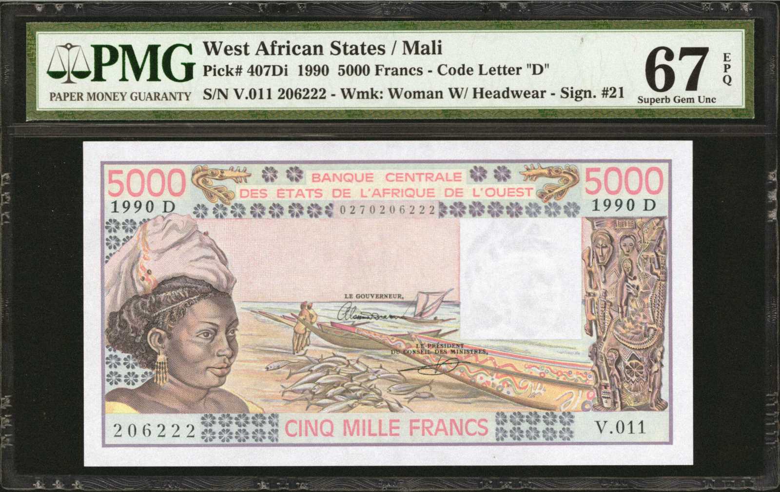 image for: West African States  1,000 francs (B112Dg)