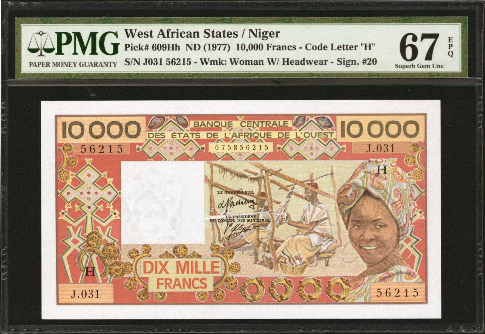 image for: West African States  10,000 francs (B114Hi)